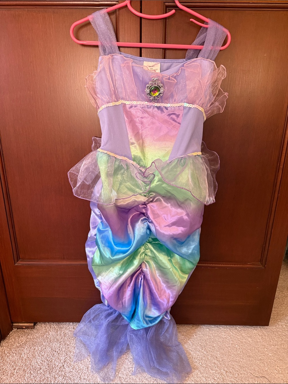 Girls' Pastel Rainbow Mermaid Costume - Purple